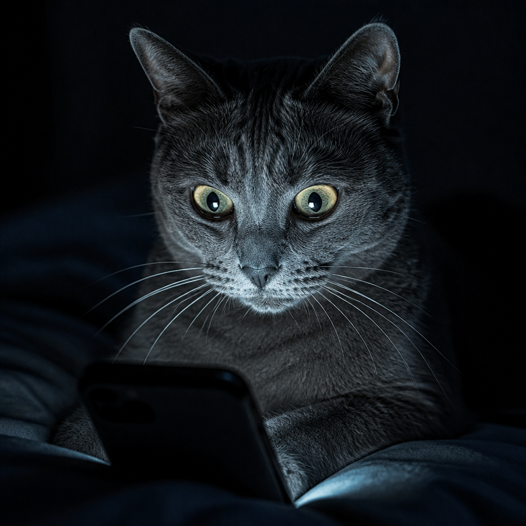 Moritz looking at a phone